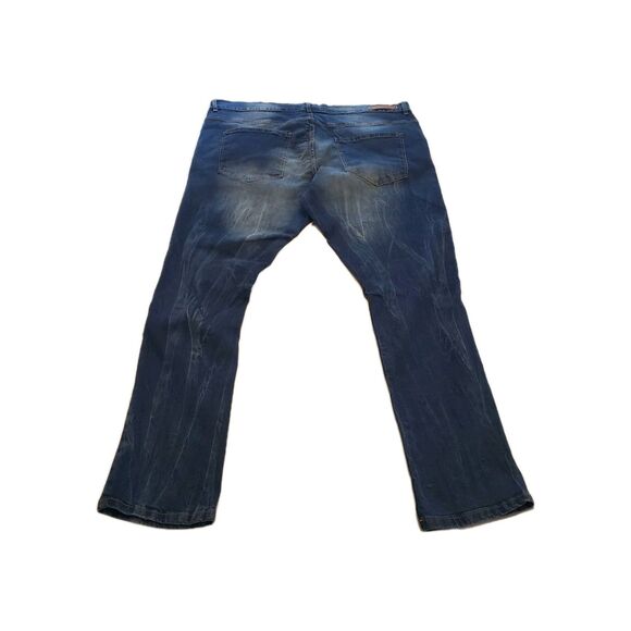 Evolution In Design Y2K Mens Slim Skinny Jeans 43X31 Blue Distressed Whisk Denim - Picture 2 of 9